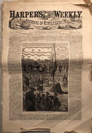 Vintage Harpers Weekly January 26 Army Civil War The Prayer At Fort Sumter