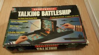 Vintage Electronic Talking Battleship Game Milton Bradley 1989 Complete