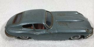 Vintage Japan Tin Bandai Jaguar Xk - E Blue Toy Car Friction 8”