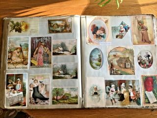 Antique Victorian Era Die - Cut/trade Card/litho/scrapbook Album - Loaded,  60 Pages