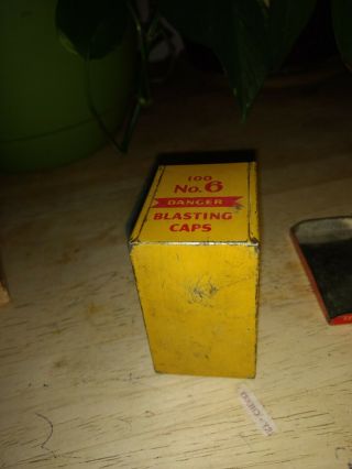 Vintage Hercules Powder Co.  Blasting Caps Tin 100 Count No 6. 2
