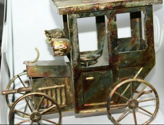 Collectible Vintage Wind Up Music Box Brass Metal Ford Model T Car Handmade 8 "