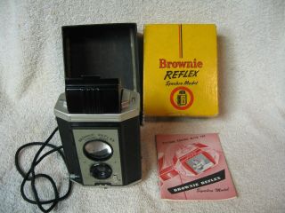 Vintage Kodak Brownie Reflex Synchro Model Camera W/instructions & Box