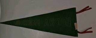 Vintage Wool Idora Park Ohio with Orange Lettering Sewn to a Green Pennant 2