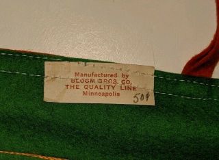 Vintage Wool Idora Park Ohio with Orange Lettering Sewn to a Green Pennant 3