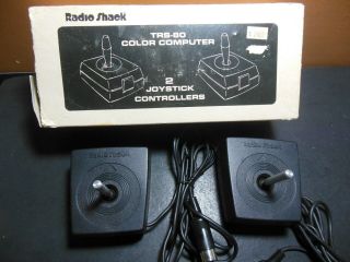 2 Tandy Trs - 80 Color Computer Joystick Controllers 26 - 3008a W/ Box