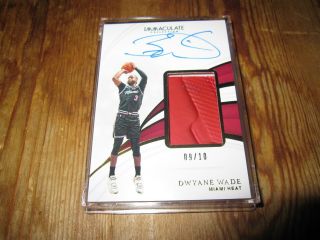 2018/19 Immaculate Dwyane Wade Game Worn Shoe Patch On Card Auto Rare Sp /10