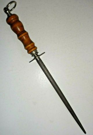 Vintage F Dick Reverse Arrow 17 1/2 " Steel Knife Sharpening Honing Rod,  Germany