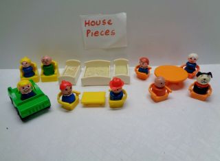 Vintage Fisher Price Little People Play Family House Complete Accessories People
