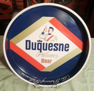 Vintage Metal Beer Tray 13 " Duquesne Pilsner The Prince Of A112 Blue White Gold