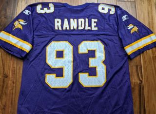 Vintage Starter John Randle 93 Minnesota Vikings Jersey Mens 52 Xl Purple Hof