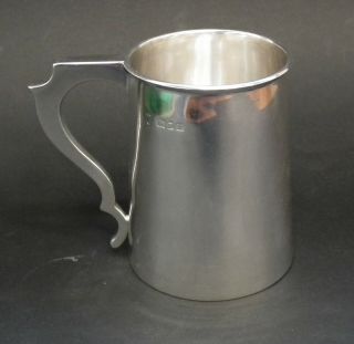 Edwardian Solid Silver Half Pint Tankard - London 1907 - 141.  3 Grams