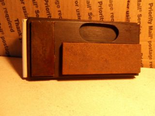 Vintage 3 Knife Sharpening Stones In Wood Box