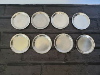 Vintage Lundtofte Danish Coasters Saucers Set Of 8 Stainless Steel