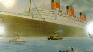 Cunard Line - Queen Mary - Bensons Candies Tin - 1940 