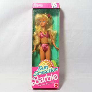 1991 Barbie Skipper Sun Sensation With Dazzling Jewelry 1446