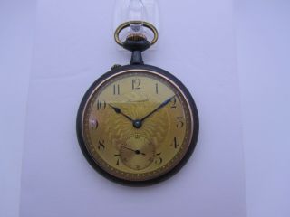 Vintage Hausmann & Co Pocket Watch Blue Steel And Gold Case Running Well
