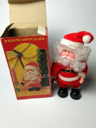 Vintage Walking Musical Santa Claus Ringing Bell Christmas 3 Songs 2
