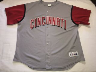 Vtg Cincinnati Reds Mlb Baseball Jersey Majestic 90s Gray Red Euc Size Xxl Auto?