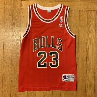 Vintage Champion Michael Jordan Chicago Bulls Youth Jersey Size Medium 10 - 12 Red