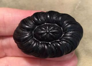 Vintage Jewellery Victorian Whitby Jet Floral Brooch