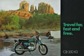 RARE VINTAGE 1971 HONDA CB - 350 K3 SPORT MOTORCYCLE SALES BROCHURE 2