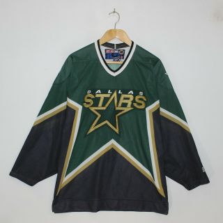 Vintage Dallas Stars Ccm Nhl Hockey Jersey Size Xl Green Black