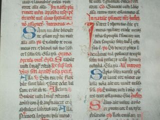 Rare Early Vellum Medieval Manuscript Missal Leaf,  Italy,  C.  1400
