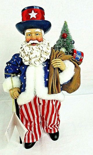 Santa Claus Clothtique Possible Dreams Yankee Doodle Patriotic Uncle Sam Vintage