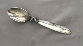 Georg Jensen Denmark " Cactus " Sterling Silver Large Youth Spoon;j070