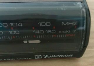 Emerson Alarm Clock AM/FM Radio With Snooze Model No.  AK2700K 2