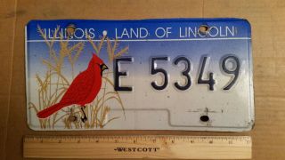 License Plate,  Illinois,  Special,  Environment,  Cardinal,  E 5349,  Land Of Lincoln