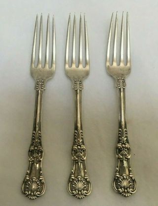3 Tiffany English King 1885 Fork 6 And 7/8 " Older Sterling