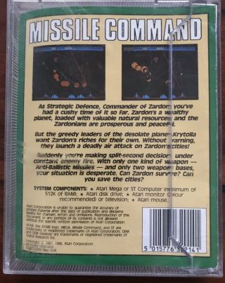 Missile Command Atari 1040 ST/STE Disk 2