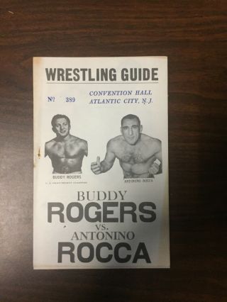 Wwf/wrestling Vintage Program Atlantic City,  Nj 1962 - Buddy Rogers,  Antonio Rocca