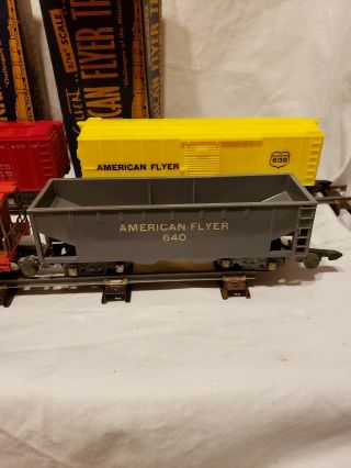 Vintage Gilbert Toys American Flyer Box Cars,  Hopper Car and Caboose 3