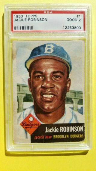 1953 Topps Jackie Robinson Psa 2 Iconic Card Brooklyn Dodgers Wow Vintage