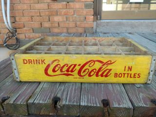 Vintage/antique Drink Coca - Cola In Bottles Advertising Wood 24pk Crate 1967