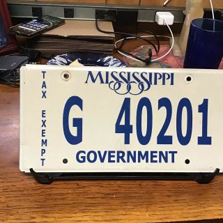 2000’s Mississippi Tax Exempt/government License Plate