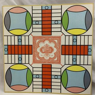Vintage 1964 Parcheesi Game Board 18 " Board Only Gold Seal Edition Yellow Back