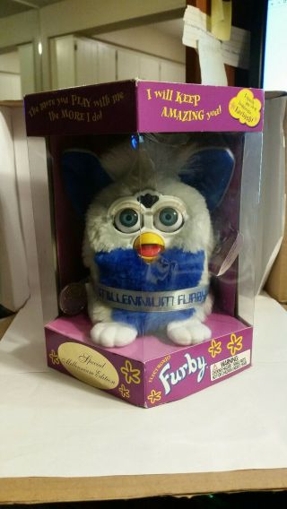 Vintage 1999 Early Production Millennium Edition Furby With Tag 1,  158 Of 50,  000