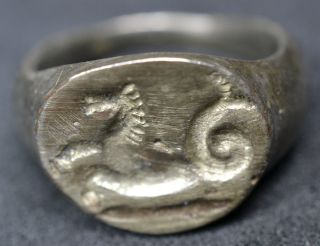 STUNNING ROMAN SOLID SILVER SEAL RING 2
