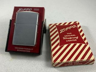 1959 Vintage No.  200 Brush Finish Zippo Lighter W/ Box Mib L@@k