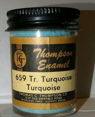 Vintage Thompson Enamel 659 Tr.  Turquoise Turquoise Ceramic Crafts