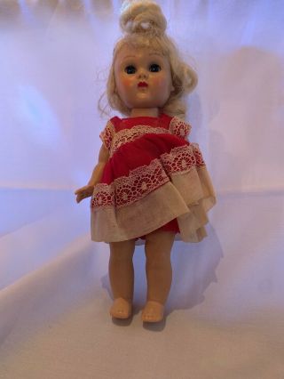 Vintage 1950’s Strung Vogue Ginny Walker Doll Molded Lashes Mohair Wig