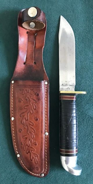 Vintage 1960’s Western USA Model - L46 - 5 Hunting Survival Knife w/Sheath,  OS. 2