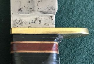 Vintage 1960’s Western USA Model - L46 - 5 Hunting Survival Knife w/Sheath,  OS. 3