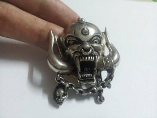 Motorhead Pin Brooch Broach Lemmy Skull Metal Punk Iron Maiden Rocker Vtg