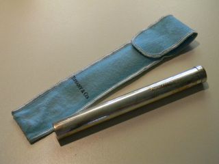 Vintage Tiffany & Co.  Sterling Silver Cigar Tube Holder With Pouch Monogrammed