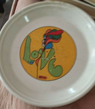 Peter Max Pop Art Love Plate 1960s